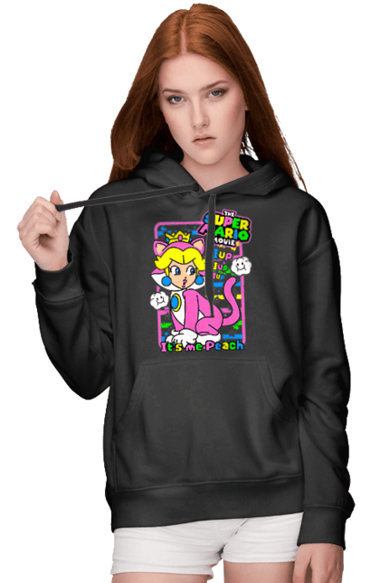 Women's hoodie with prints The Super Mario Bros. Movie Princess Peach. Character, game, mario, mario bros, movie, nintendo, princess peach, super mario bros. 2070702