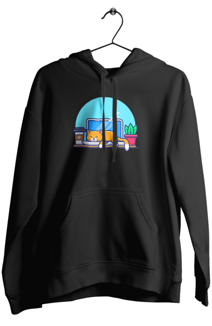 Жіноче худі з принтом "Кіт програміст". Angular, c, css, html, it, javascript, jquery, php, python, react, svelt, vue, айтишник, айті, гумор, код, кодувати, прогер, програміст, програмісти, ти ж, ти ж програміст, тиж програміст. 2070702