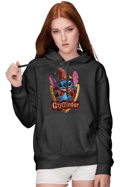 Жіноче худі з принтом "Стіч Ґрифіндор". Gryffindor, harry potter, hogwarts, stich, гаррі поттер, грифіндор, стіч, факультет, франшиза, хогвартс. 2070702