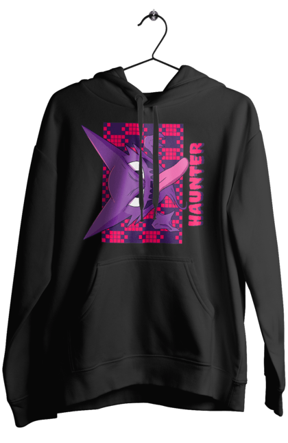 Women's hoodie with prints Haunter. Anime, games, haunter, nintendo, pokemon, pokemon go. 2070702