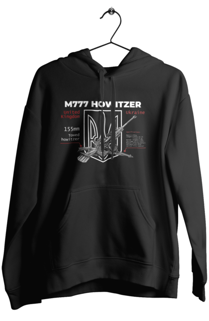 Жіноче худі з принтом "155 мм гаубиця M777". Archer, bayraktar, himars, javelin, m777, patriot, weapon, zaluzhny, гаубиця. 2070702