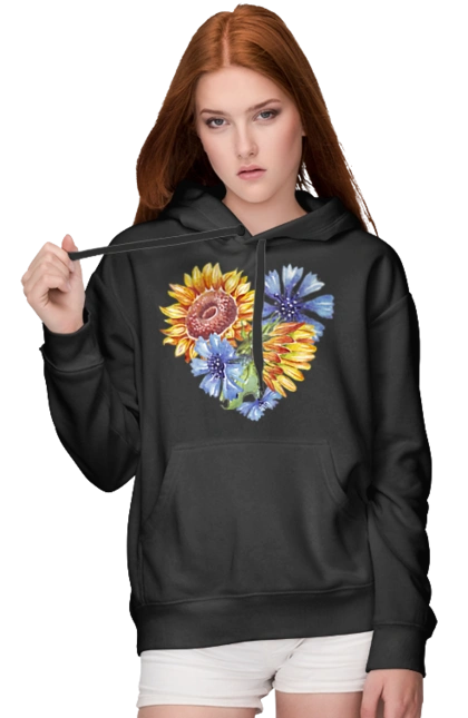 The heart is sunflowers and violets