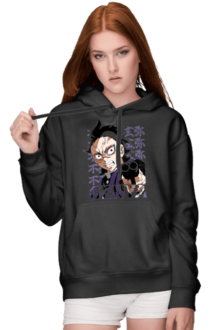 Women's hoodie with prints Demon Slayer Genya Shinazugawa. Anime, demon slayer, genya, genya shinazugawa, kimetsu no yaiba, manga, аниме, истребитель демонов, манга. 2070702