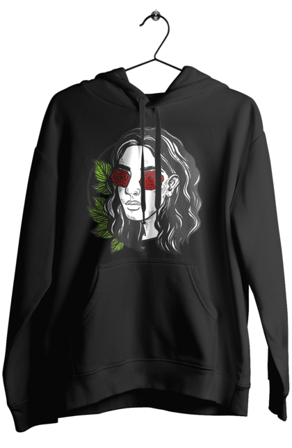 Жіноче худі з принтом "Дівчина З Трояндами На Очах". Дівчина, троянда. 2070702