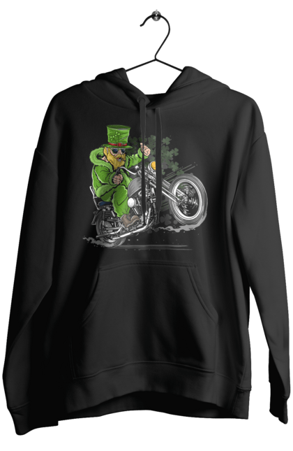 Жіноче худі з принтом "Патрік На Мотоциклі". Мотоцикл, патрик, свято. 2070702