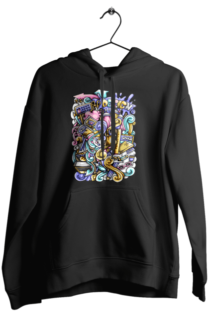 Жіноче худі з принтом "Школа навчання". Зошит, калькулятор, канцелярія, навчання, олівець, ручка, школа. 2070702