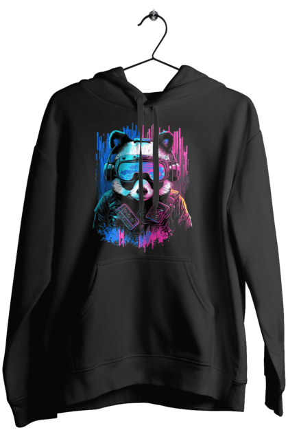 Жіноче худі з принтом "Панда в VR шолом". Віртуальна реальність, гік, панда, персонаж, шолом. 2070702