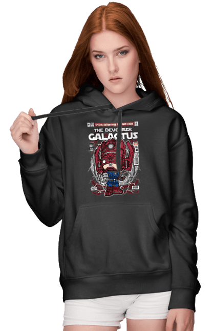 Жіноче худі з принтом "Galactus". Галактус, дивуватися, комікси, простір. Funkotee
