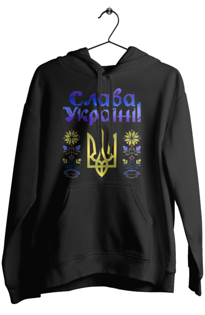 Жіноче худі з принтом "Слава Україні вишивка колорфул". Вишиванка, вишивка, герб україни, квіти вишиті, символ україни, слава україні, слава україні вишивка, тризуб україни, україна. CustomPrint.market