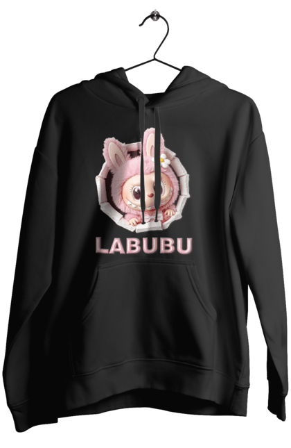 Жіноче худі з принтом "Лабубу". Іграшка лабубу, лабубу, лабубу кока кола, мерч лабубу, мила, рожева лабубу, смішна лабубу. 2070702
