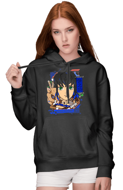 Women's hoodie with prints Demon Slayer Inosuke. Anime, demon slayer, inosuke, inosuke hashibira, kimetsu no yaiba, manga. 2070702