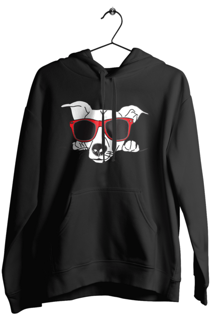 Жіноче худі з принтом "Собака Визирає". Визирати, окуляри, собака. 2070702