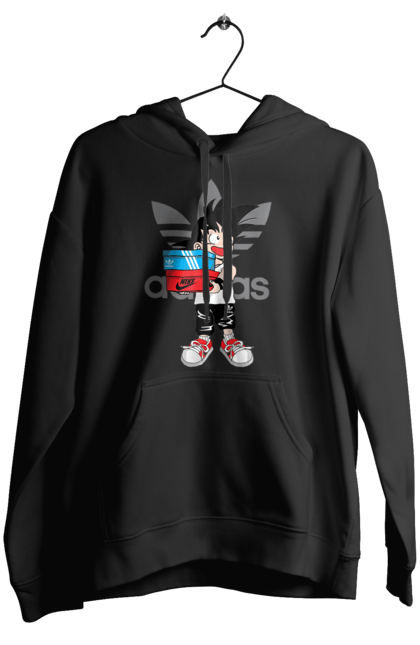 Женское худи с принтом Adidas Сон Гоку. Adidas, anime, dragon ball, son goku, адидас, аниме, гоку, жемчуг дракона, манга, сон гоку. 2070702