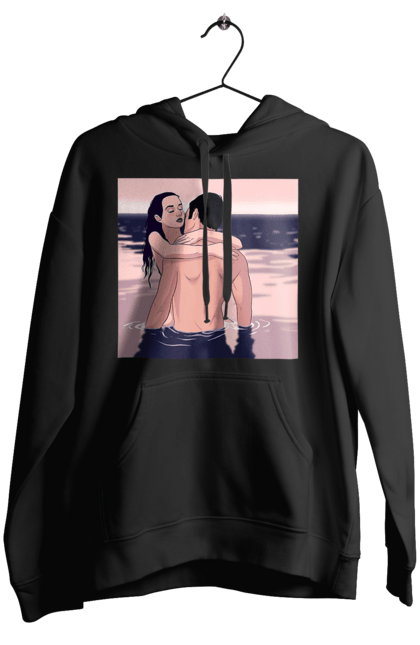 Жіноче худі з принтом "Парочка Обнімається В Річці". Голо, кохання, пара. 2070702
