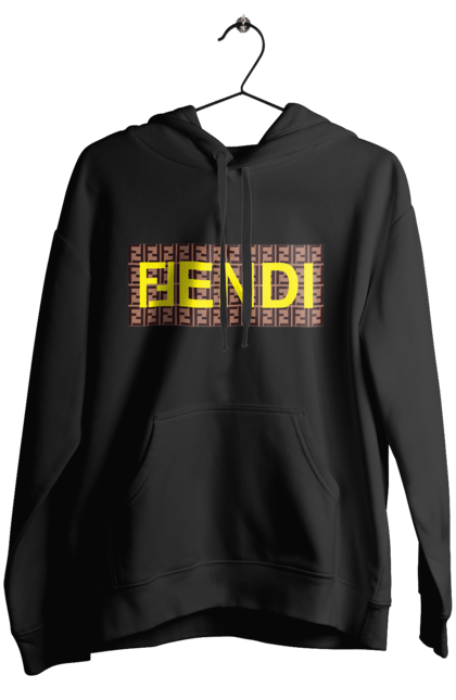 Женское худи с принтом 9. Fendi, lvmh, бренд, дом моды, италия, люкс, мода, одежда, сумка, фенди. 2070702