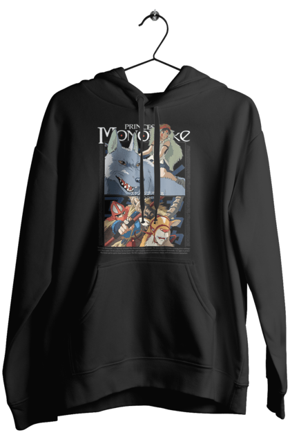 Women's hoodie with prints Princess Mononoke. Adventure, anime, fantasy, ghibli, hayao miyazaki, princess mononoke, studio ghibli. 2070702