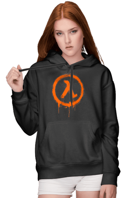 Women`s hoodie with prints Half Life. Computer game, game, gamer, half life, mission, network game, now, passed, playstation, plot, rubilovo, sierra studios, stage. 2070702