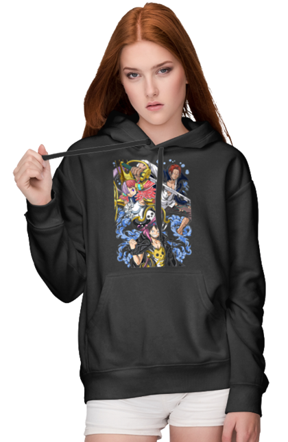 Women's hoodie with prints One Piece Luffy. Anime, luffy, manga, monkey de luffy, one piece, pirates. 2070702