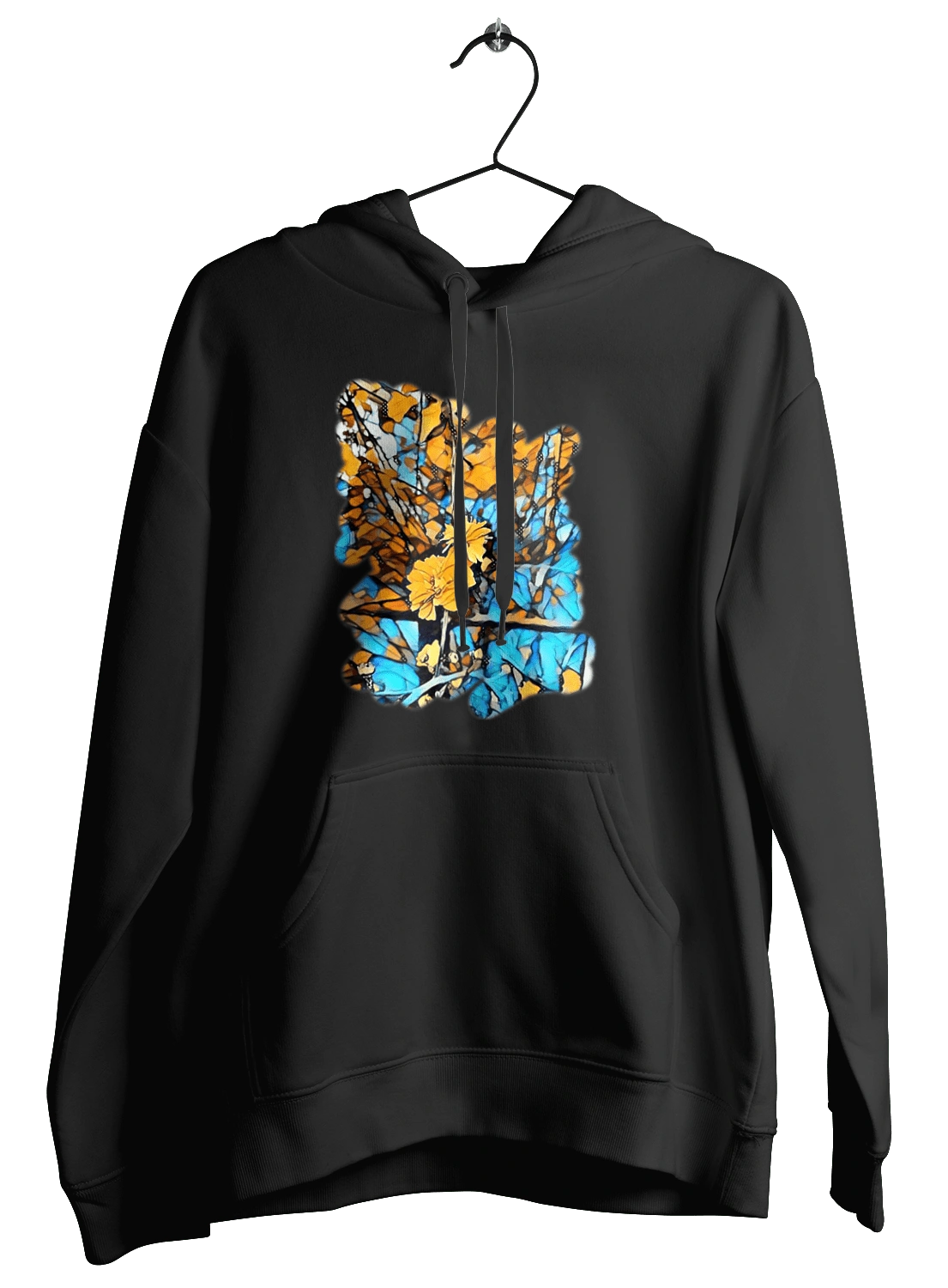 Yellow flowers on a blue background