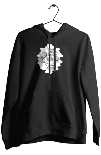 Жіноче худі з принтом "Шевченка на мотоциклі". Вірш, енеїда, книги, кобзар, мотоцикл, українка, шевченка. 2070702