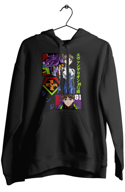 Women's hoodie with prints Evangelion. Angel, anime, eva 01, evangelion, manga, neon genesis evangelion, shinji. 2070702