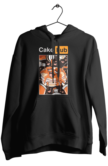 Жіноче худі з принтом "Кейк Хаб". Брутальна, гумор, кейк хаб, порн хаб, прикол. 2070702