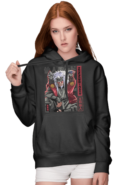 Women's hoodie with prints Naruto Jiraiya. Anime, hokage, jiraiya, manga, naruto, shinobi, shonen. 2070702