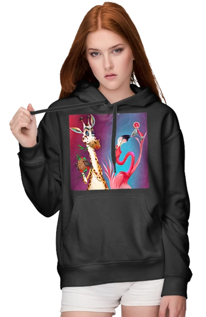 Giraffe And Flamingo At The Party