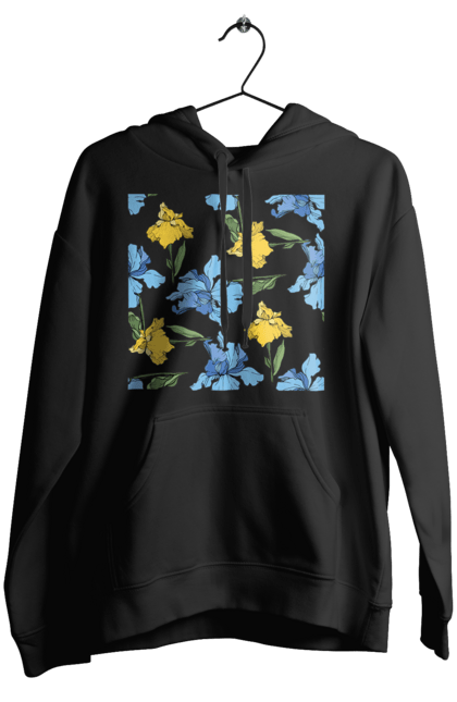 Жіноче худі з принтом "Квіти Іриси". 8 березня, andreyanush, весна, весняний подарунок, день матері, день народження, літній подарунок, літо, подарунок дружині, подарунок коханій, подарунок мамі. 2070702