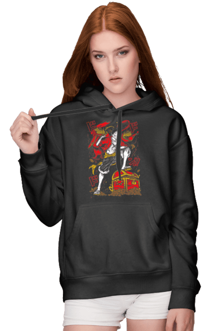 Women's hoodie with prints One Piece Luffy. Anime, luffy, manga, monkey de luffy, one piece, pirates. 2070702