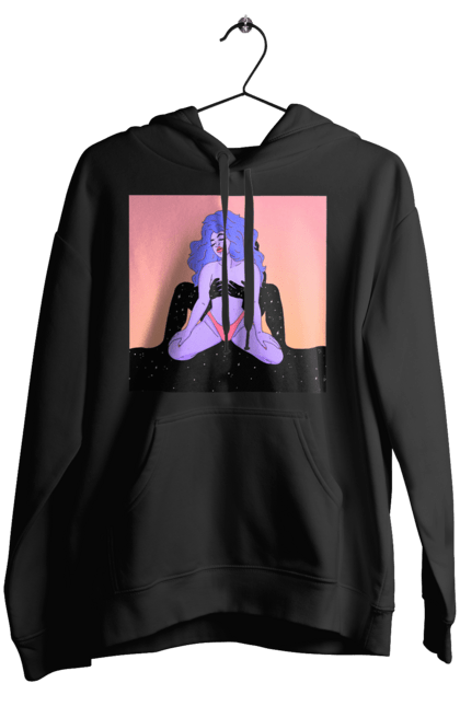 Жіноче худі з принтом "Фіолетова Дівчина В Трусиках". Інопланетянка, у трусах. 2070702