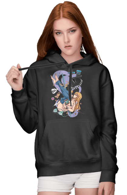 Women's hoodie with prints One Piece Nami. Anime, cat burglar, manga, nami, one piece, straw hat pirates. 2070702