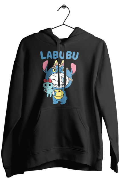Жіноче худі з принтом "Лабубу". Іграшка лабубу, лабубу, лабубу кока кола, мерч лабубу, мила, синя лабаба, смішна лабубу. 2070702