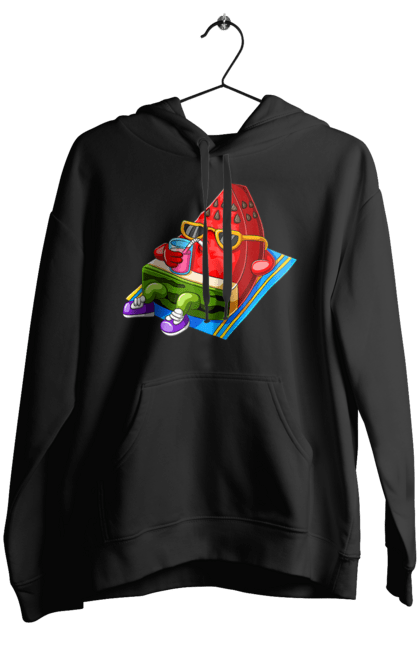 Жіноче худі з принтом "Кавун П'є Коктейль". Кавун, коктейль, літо. 2070702