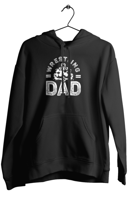 Жіноче худі з принтом "Wrestling dad". Dad, daddy, батька, батько, батя, день, день батька, зять, коханий чоловік, мужик, папа, папулечка, подарунок, свято, улюблений, чоловік, яжбати. PrintMarket - інтернет-магазин одягу та аксесуарів з принтами плюс конструктор принтів - створи свій унікальний дизайн