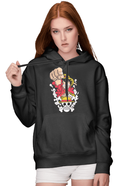 Women's hoodie with prints One Piece Luffy. Anime, luffy, manga, monkey de luffy, one piece, pirates. 2070702