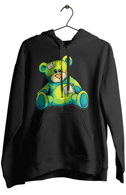 Women's hoodie with prints Teddy bear. Animal, bear, gift, kisses, old, patches, teddy, teddy bear, toy, vintage. 2070702