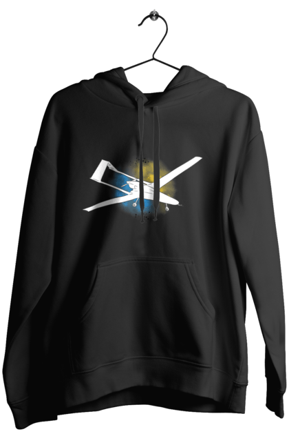 Жіноче худі з принтом "Товариш байрактар". Акварель, байрактар, небо, славаукраїні, україна. 2070702