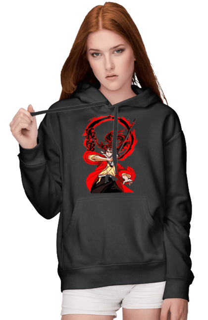 Women's hoodie with prints Demon Slayer Yoriichi Tsugikuni. Anime, demon slayer, manga, tsugikuni, yoriichi, yoriichi tsugikuni. 2070702