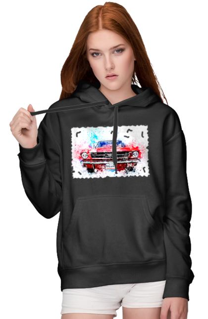 Жіноче худі з принтом "Автомобіль мустанг". Автомобіль мустанг, донати, допомога, дорога, колесо, конь, машина, мустанг, пейпел, україна. 2070702