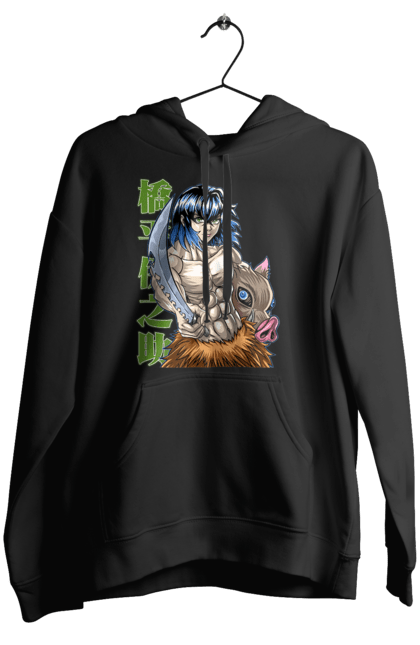 Women's hoodie with prints Demon Slayer Inosuke. Anime, demon slayer, inosuke, inosuke hashibira, kimetsu no yaiba, manga. 2070702