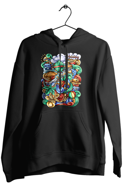 Жіноче худі з принтом "Канікули відпочинок арт". Відпочинок, канікули, літо, море, пляж, подорож. 2070702