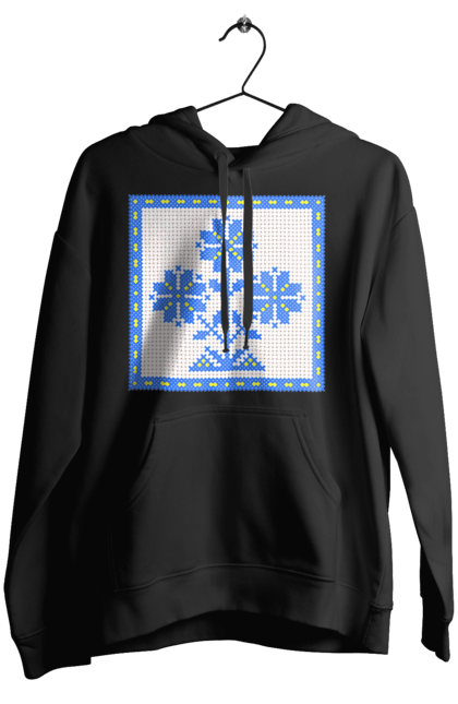 Жіноче худі з принтом "Жовто блакитна вишивка квіти". Вишивка, вишивка хрестиком, квіти, символ україни, традиції україни, україна. 2070702