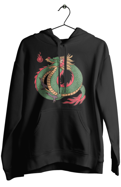 Women's hoodie with prints The Dragon. Animal, chinese dragon, dragon, green dragon, symbol. 2070702