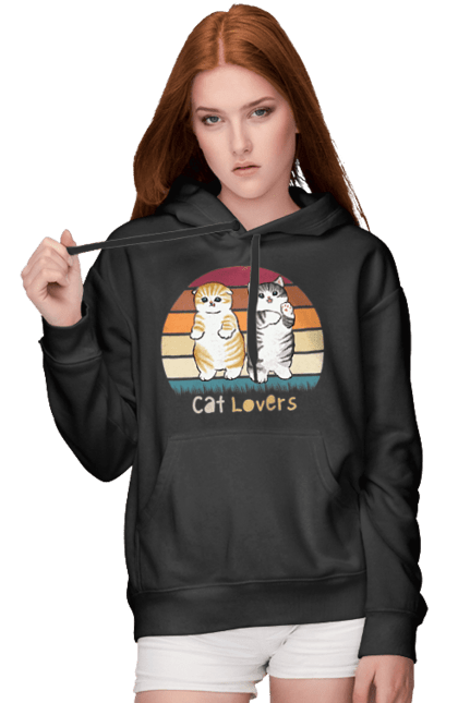 Women's hoodie with prints Cat Lovers. Animal, animal lover, cat, cat lover, cat lover gift, cat lovers, cats, cute, kitten. 2070702