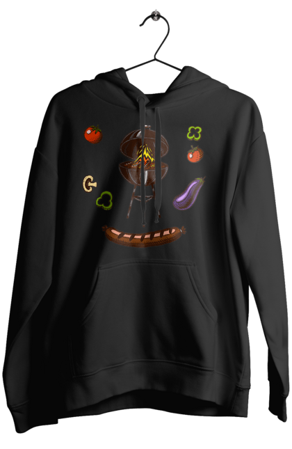 Women`s hoodie with prints Barbecue Sausage. Barbecue, fry, grill, sausage. 2070702
