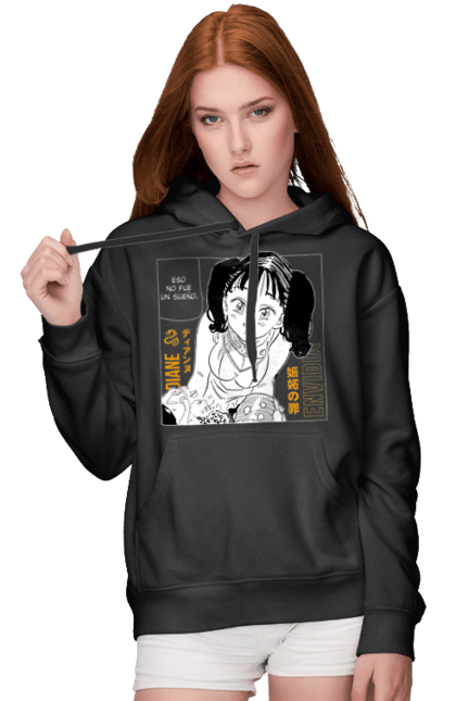 Women's hoodie with prints Seven Deadly Sins Diane. Adventures, anime, comedy, diana, diane, fantasy, manga, seven deadly sins. 2070702