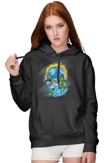 Women's hoodie with prints Pokemon Squirtle. Anime, games, nintendo, pokemon, pokemon go, squirtle. 2070702