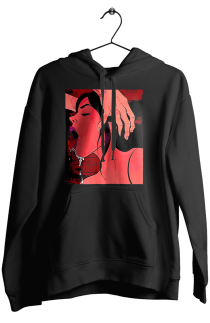 Жіноче худі з принтом "Дівчина Смокче Зі Слиною". Секс, смоктати. 2070702