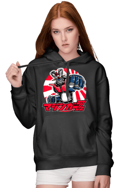 Women's hoodie with prints Mazinger Z Grendizer. Anime, goldorak, goldrake, grendizer, manga, mazinger z, mecha, robots. 2070702